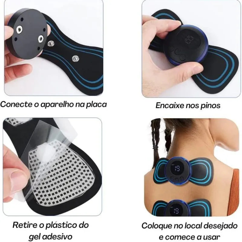 Mini Massageador EMS Estimulador Elétrico De Pescoço Portátil Para Alívio Da Dor Muscular Cervical - Últimas Unidades - Frete Gratis Somente Hoje!!