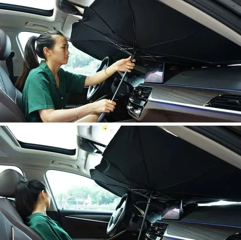 Pára-brisa dianteiro do carro, proteção contra o sol, guarda-chuva, bloqueio do sol, suprimentos de resfriamento do interior do carro✅  -  FRETE GRATIS