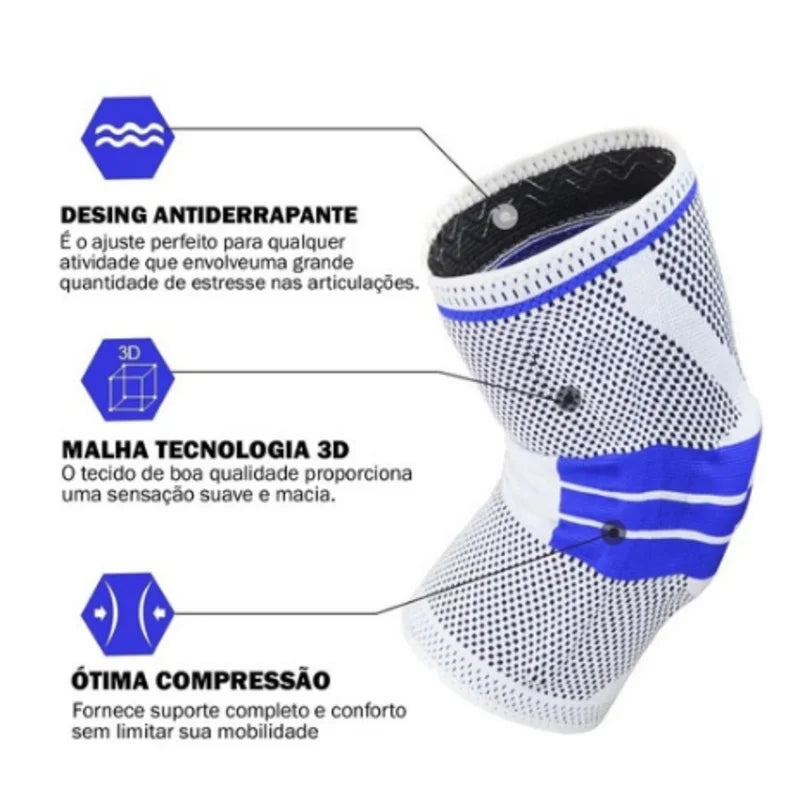 Joelheira De Compressão Ortopédica Amortecedor De Silicone - FRETE GRATIS☑️