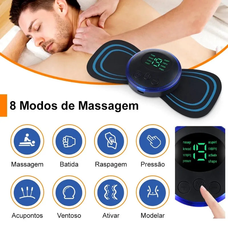 Mini Massageador EMS Estimulador Elétrico De Pescoço Portátil Para Alívio Da Dor Muscular Cervical - Últimas Unidades - Frete Gratis Somente Hoje!!