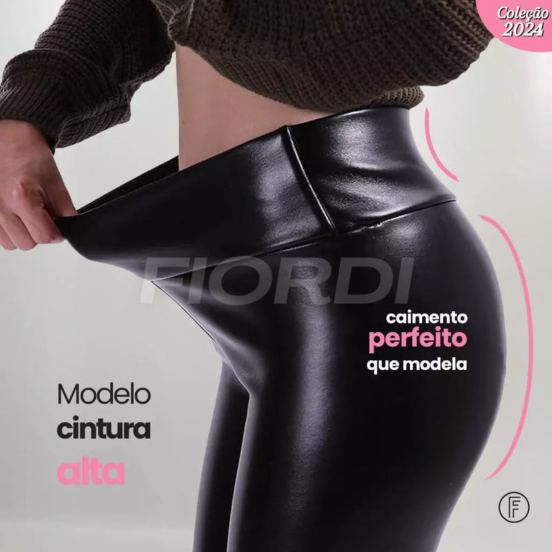 Calça de Couro Aveludada HotLeg® - Tendência Outono Inverno 2024 (Compre 1, Leve 2, Uma de Cada)