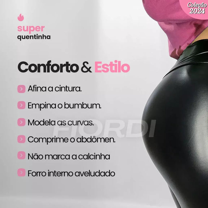Calça de Couro Aveludada HotLeg® - Tendência Outono Inverno 2024 (Compre 1, Leve 2, Uma de Cada)