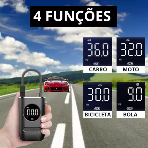 Calibrador Compressor Pneu Digital Carro Bike Moto Sem Fio✅ - FRETE GRATIS