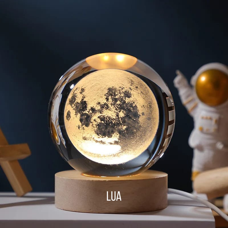Luminária Esfera de Cristal Planetária 3D✅ + FRETE GRATIS