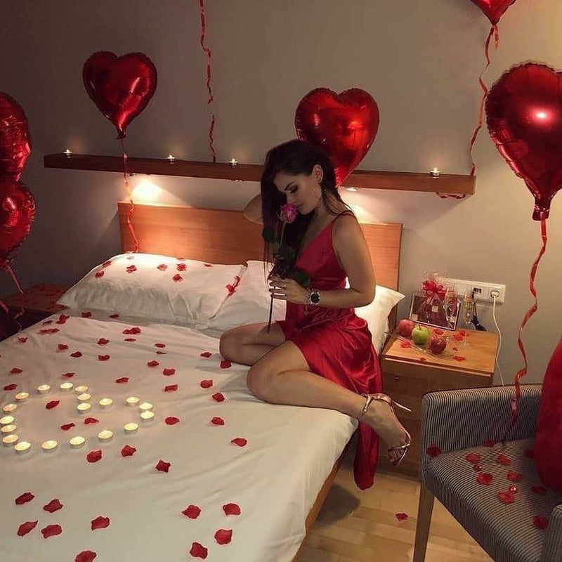 200 petalas/10velas/4Balão Metalizado Coraçã/Te Amo🌹💕